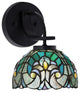 Cavella 1 Light Wall Sconce, Matte Black Finish, 7" Turquoise Cypress Art Glass