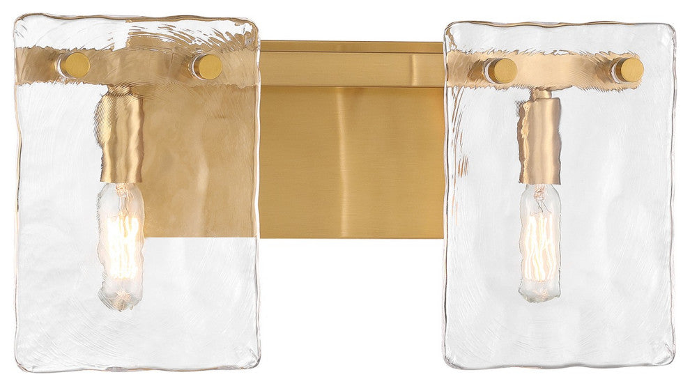 Genry 2-Light Bathroom Vanity Light, Warm Brass