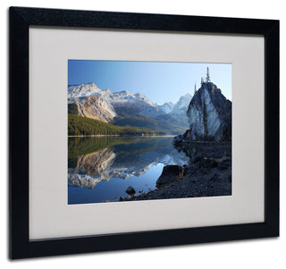 'Jasper Maligne Lake' Matted Framed Canvas Art by Pierre Leclerc