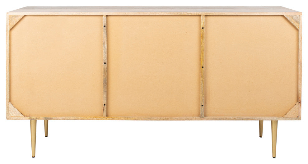 Safavieh Couture Titan Inlayed Cement Sideboard, Natural/Brass