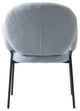 Celestial Boucle Dining Chairs Modern Upholstered with Iron Legs, Blue