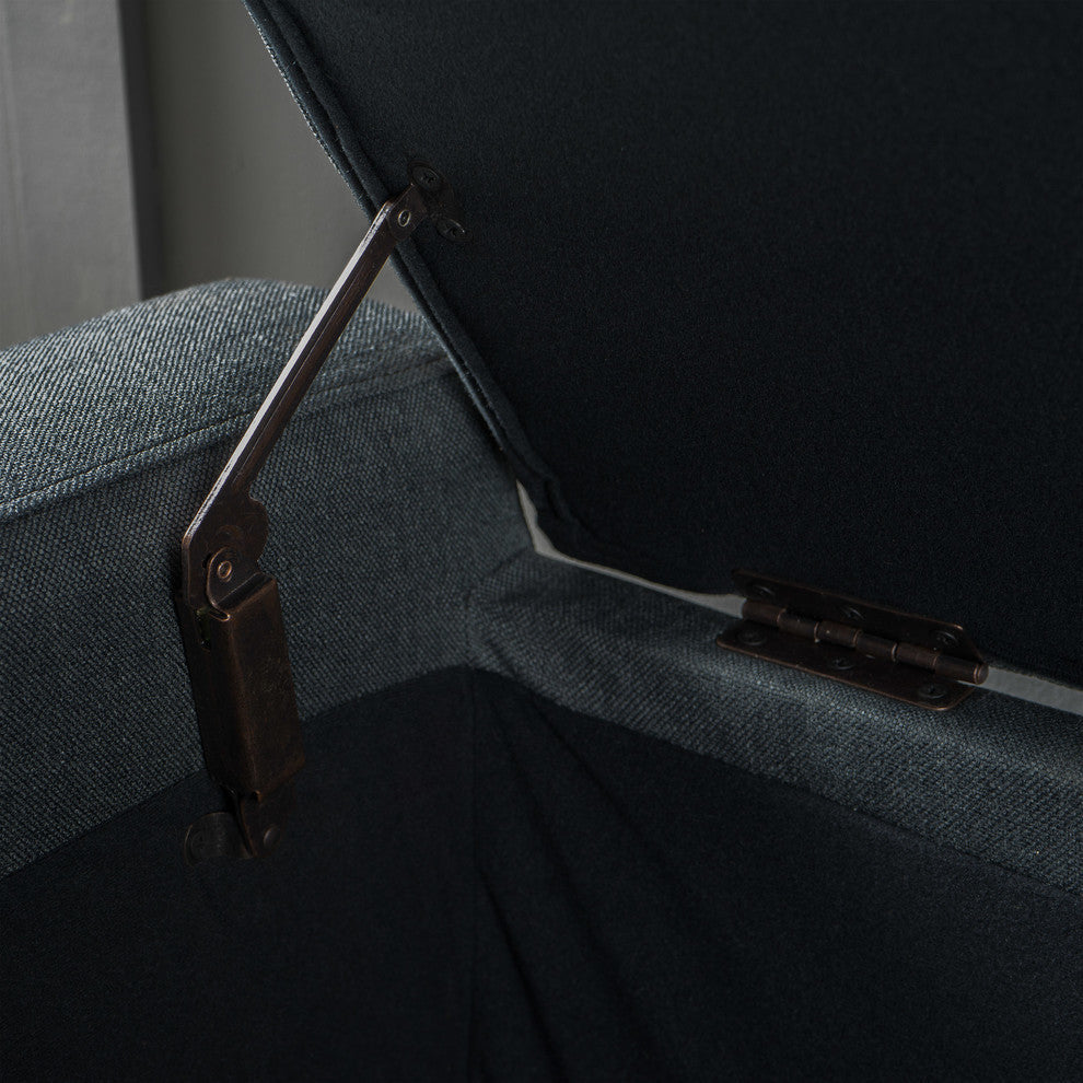 GDF Studio Seattle Tufted Storage Ottoman Bench, Dark Gray