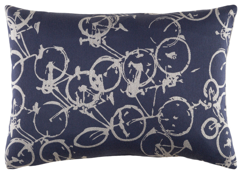 Surya Pedal Power PDP-007 13"x19" Pillow Kit, Ivory/Navy