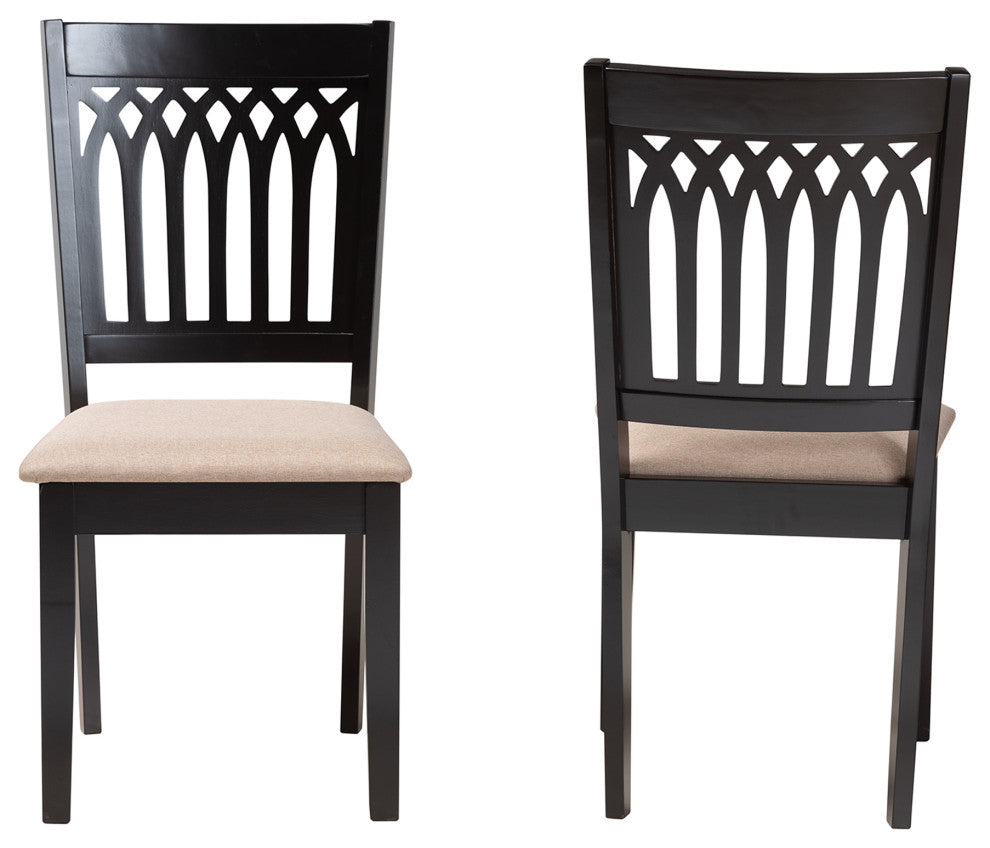 Marsala Modern Collection, Beige/Dark Brown, Dining Chair