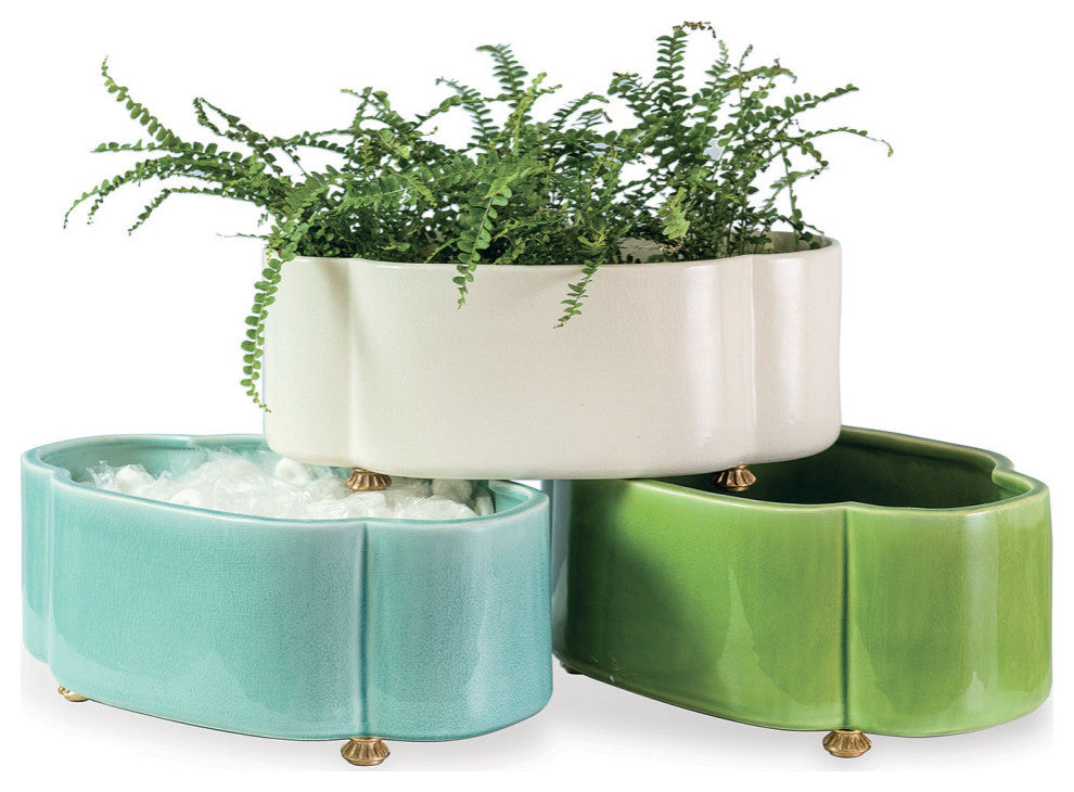 Carol Oval Apple Green Planter