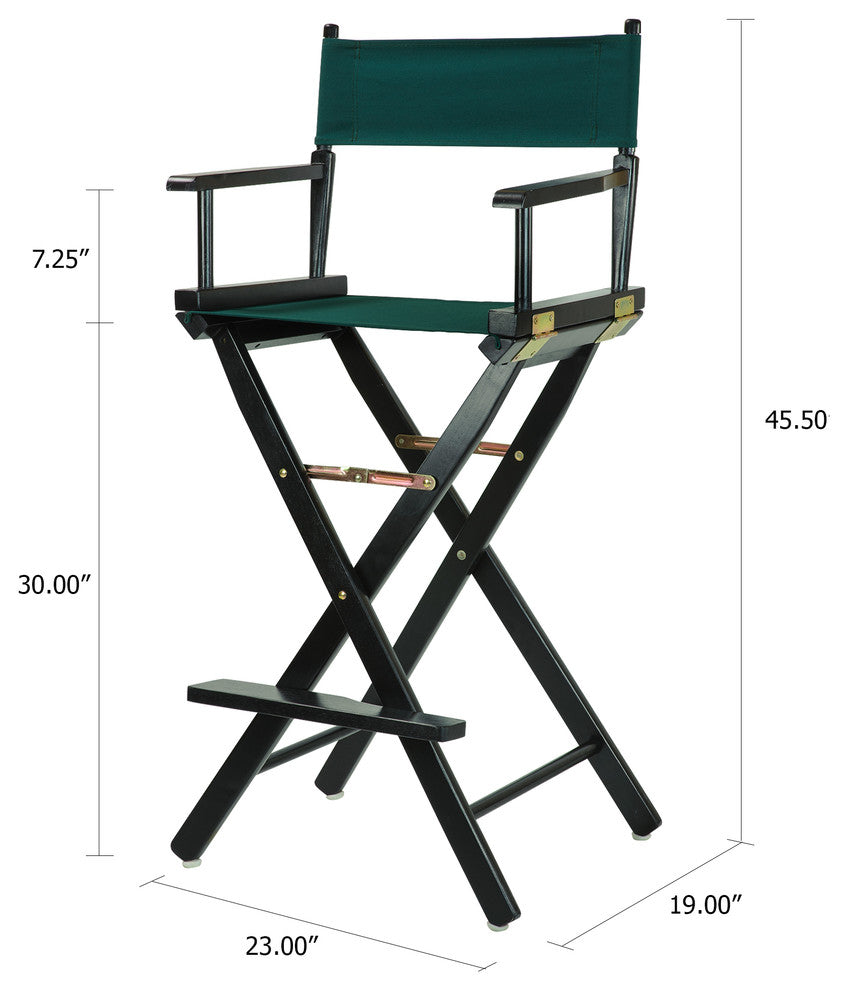 030" Director's Chair Black Frame-Hunter Green Canvas