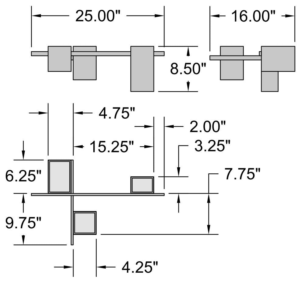 Access Lighting 52180LEDD-ACR Madrid 25"W LED Semi-Flush Ceiling - Matte Black