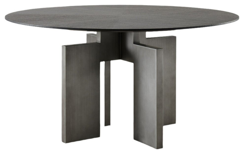 Adonis Round Black Dining Table