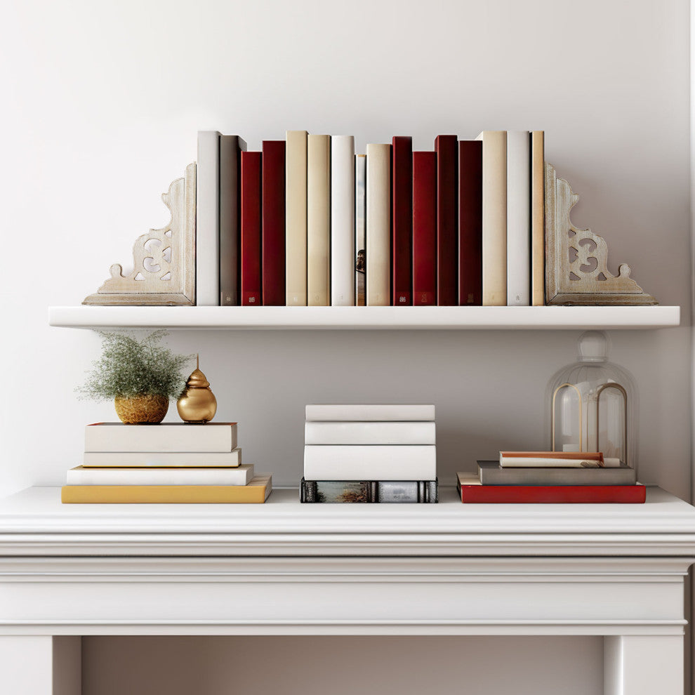 American Art Decor Heavy Duty Wood Bookends for Books/CDs/Vinyls/Magazines