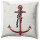 20x20" Anchor and Rope Nautical Decorative Indoor Pillow, Ligonberry Red