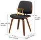 Mid Century Modern Retro Faux Leather Dining Chair with Walnut Bentwood Set of 2