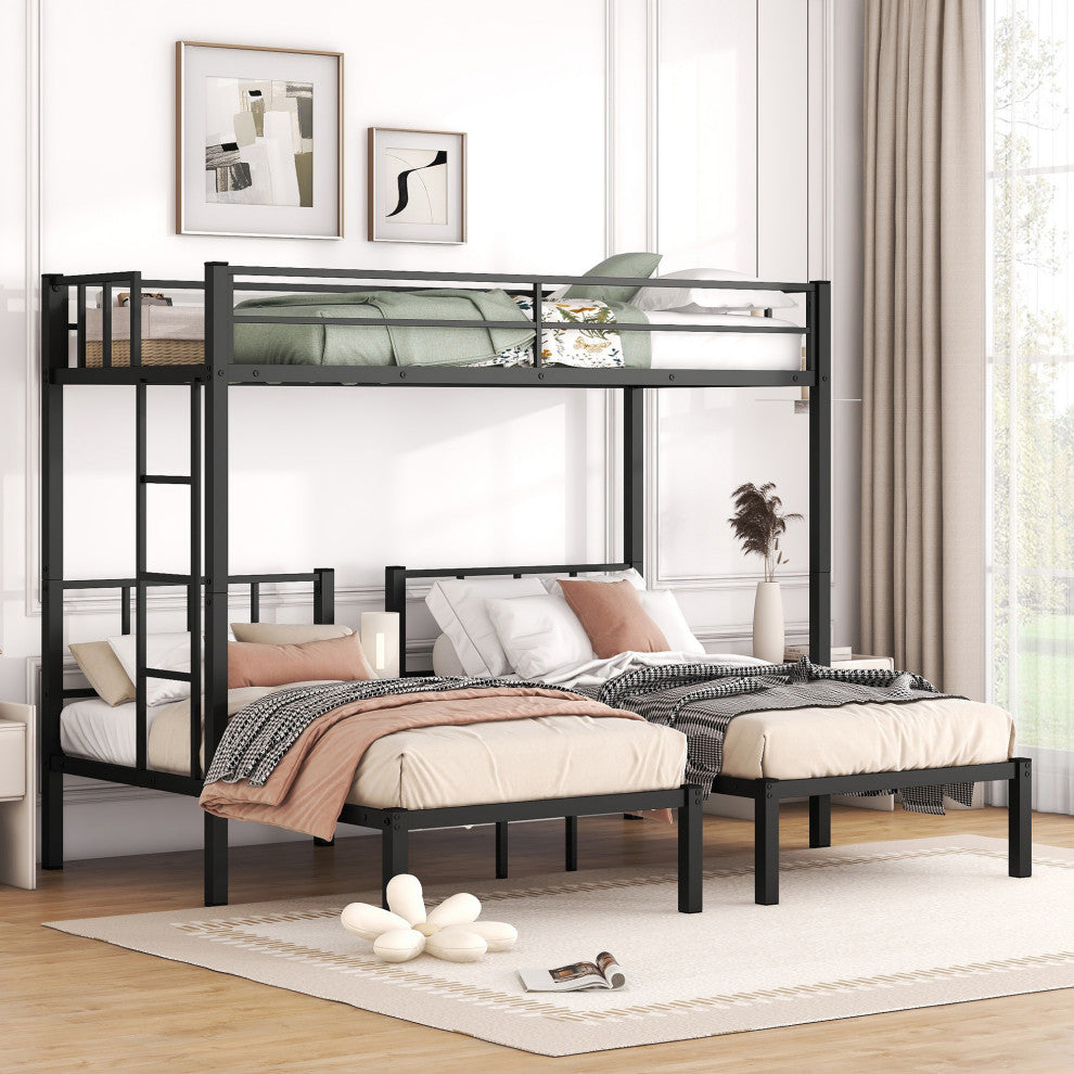 Gewnee Twin over Twin & Twin Bunk Beds for 3