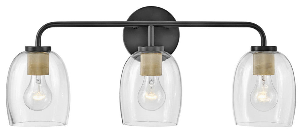 Lark 85013 Percy 3 Light 24"W Bathroom Vanity Light - Black