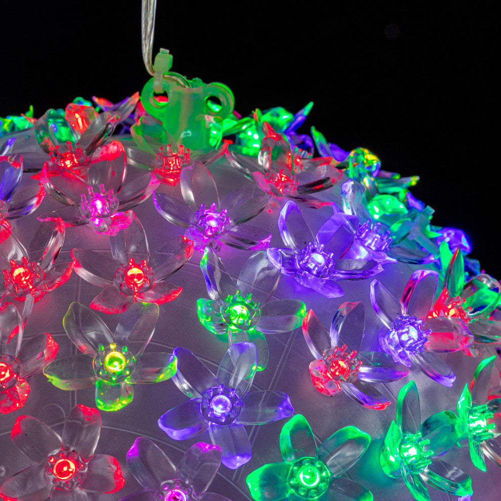 8"H Indoor/Outdoor Flashing Sphere Hanging Ornament with Multi-Colored LED Light