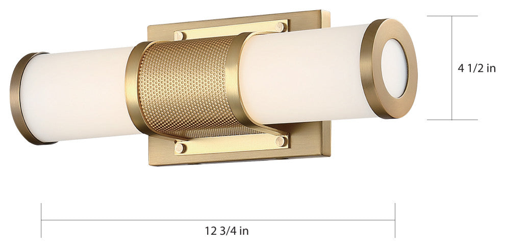 Nuvo Caper 1-Light LED Brushed Brass Wall Mount