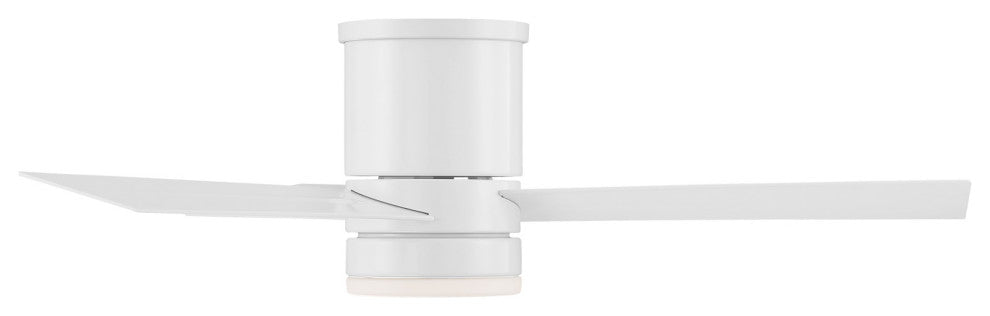 San Francisco 3-Blade Smart Flush Mount Ceiling Fan 44" Matte White, Light Kit