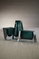 Carrara Polished Green Glass Vase, 3"x3"x6"