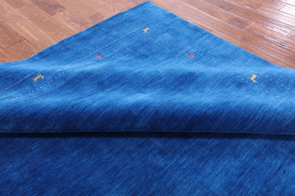 9' Square Persian Gabbeh Handmade Rug Q6990