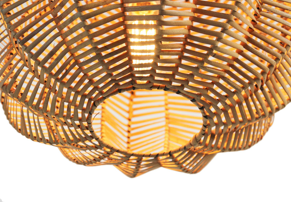Split Stain Pumpkin Pendant Lantern 16"