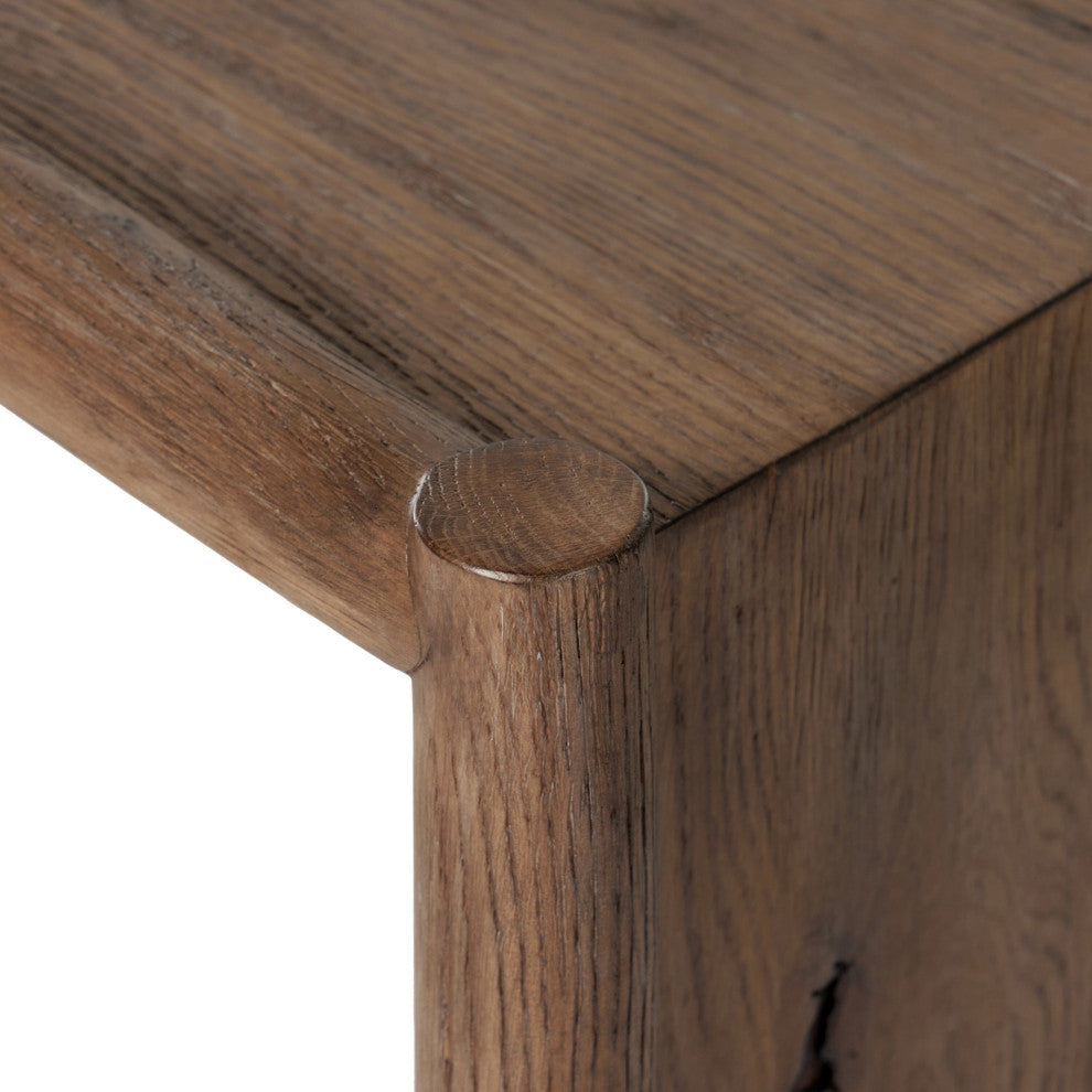 Glenview Console Table Weathered Oak, Weathered Oak Veneer