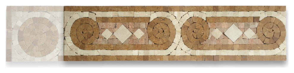 Marble Mosaic Border Listello Tile Treasure Gold 3.9x15.7 Polished, 1 piece
