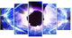 "Fractal Blue Light Shine" Abstract Digital Art Canvas Print, 5 Panels