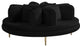 Circlet Velvet Upholstered Roundabout Sofa, Black