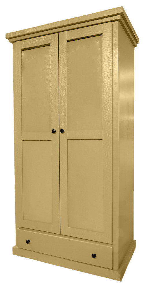 Farmhouse Solid Wood Wardrobe, Cupola Yellow