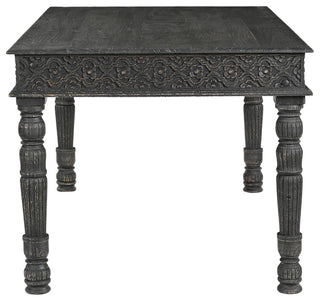 Wiley Carved Dining Table, Black, 72" W