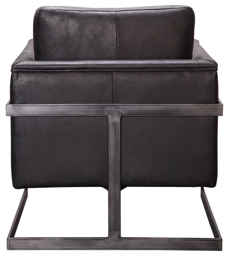 Luxley Club Chair Onyx Black Leather