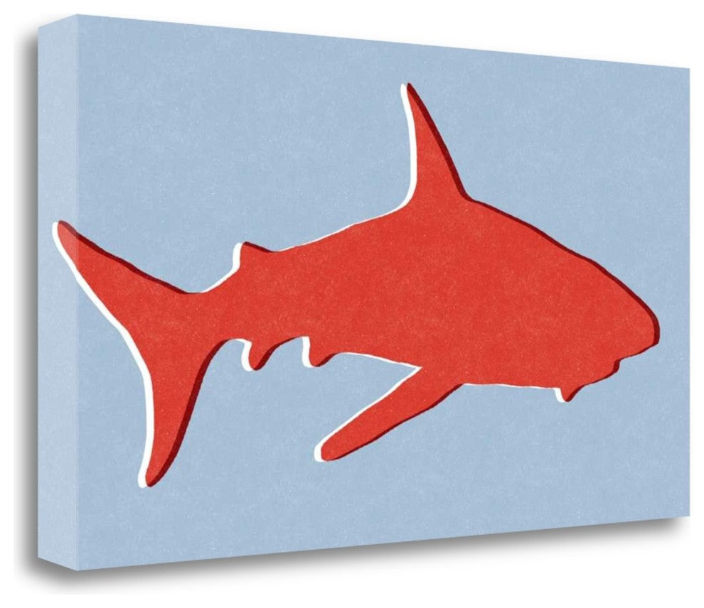 "Shark I" By Linda Woods, Giclee Print on Gallery Wrap Canvas, Ready to Hang