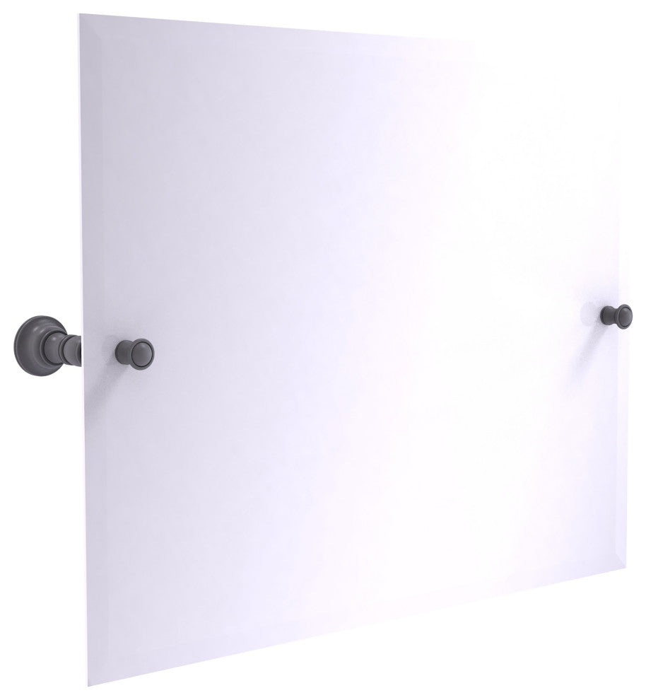 Carolina Frameless Landscape Tilt Mirror with Beveled Edge, Matte Gray