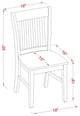 Formal Dining Chair with Plain Wood Seat, Set of 2, Black & Cherry