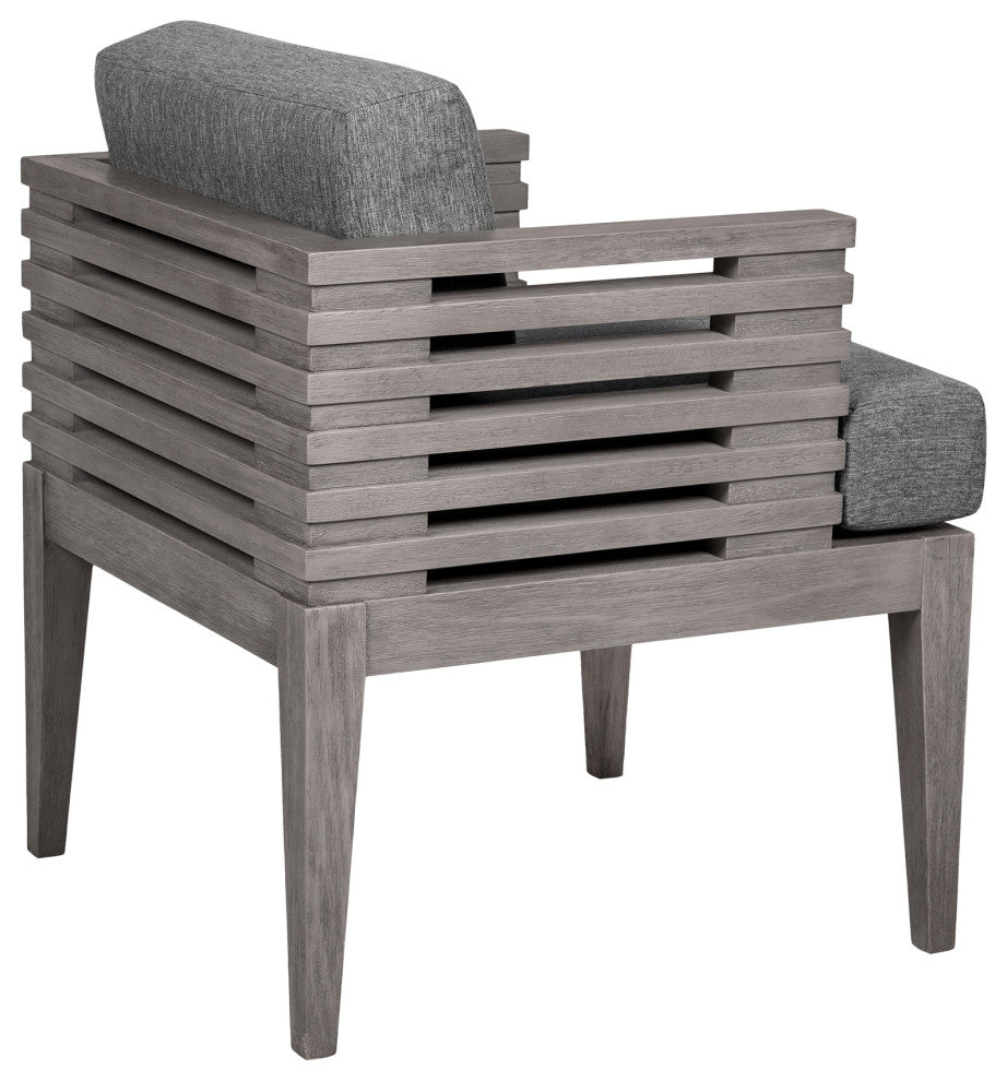 Vivid Outdoor Patio Dining Set, Olefin Cushions, Gray, 5-Piece Set