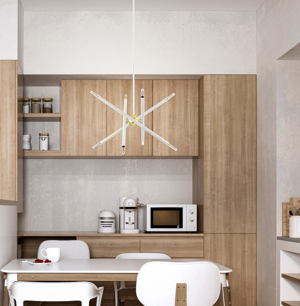 Livex Lighting Soho 8 Light White With Polished Brass Accents Chandelier