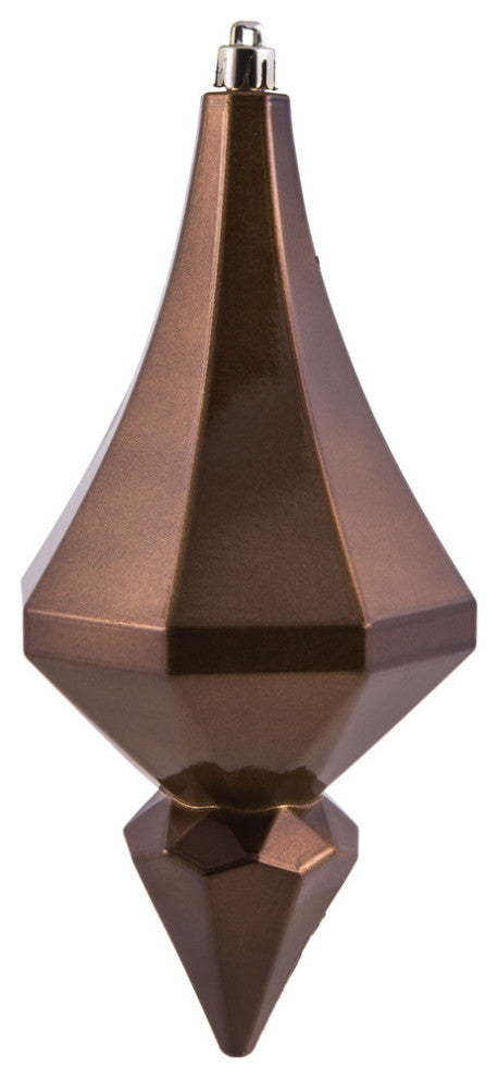 Vickerman Mc191076D 8" Mocha Candy Finish Diamond Finial Ornament, Pack of 2