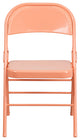 Sedona Coral Triple Braced and Double Hinged Metal Folding Chair, Set of 2