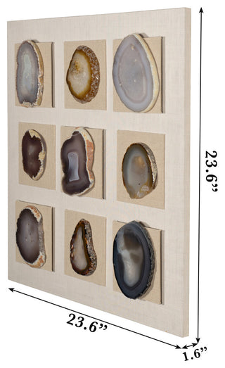 HUJI Assorted Gray Tone Agate Slice Wall DÃ©cor