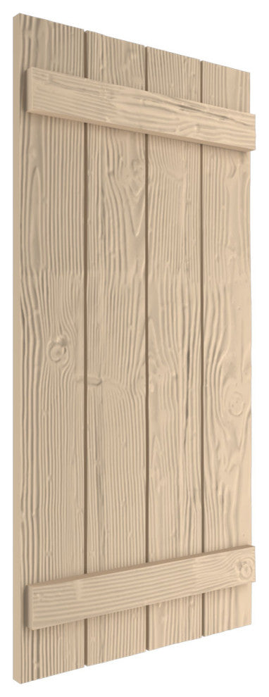 Rustic 4 Board Joined B-N-B Faux Wood Shutters, Sandblasted, 22x42"