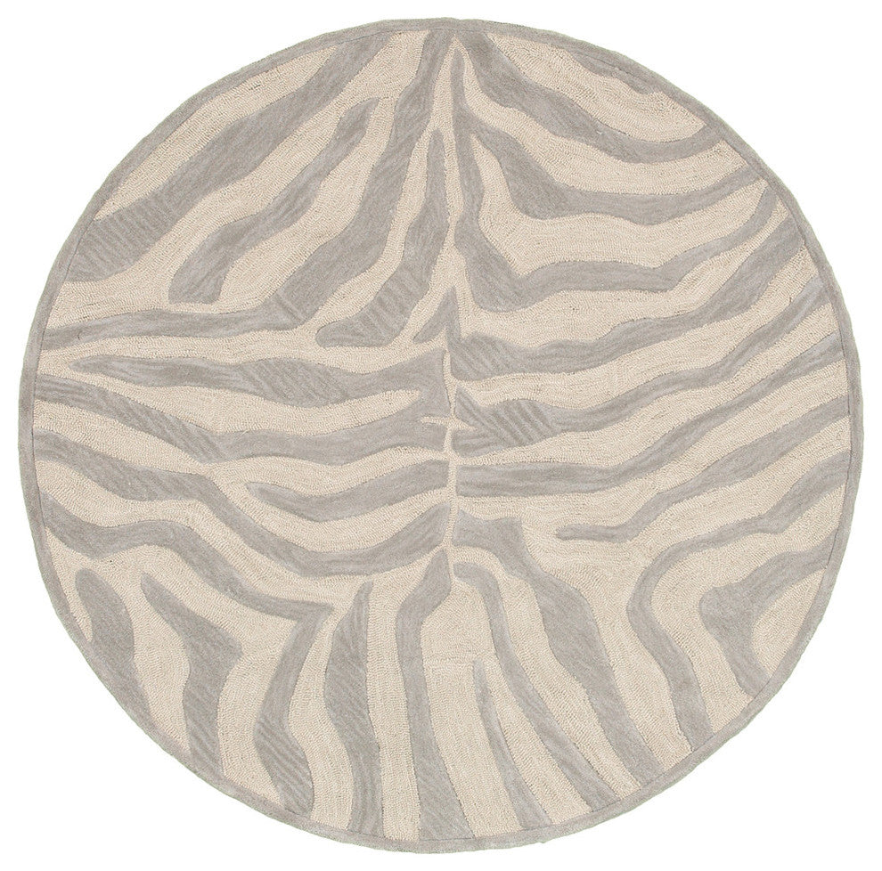 Zebra Print Area Rug, 8' Round