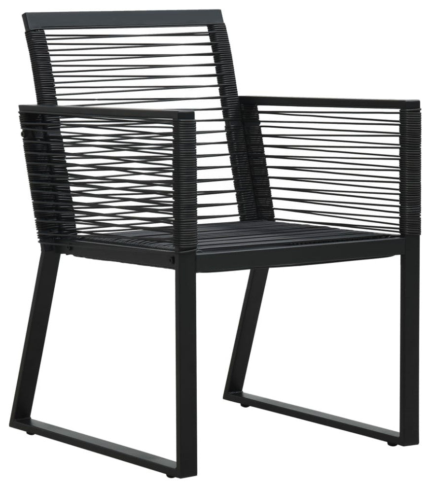 vidaXL 2x Patio Chair Black PVC Rattan Outdoor Garden Seating Lounge Chairs