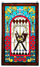 20.5" x 34.75" Large Handcrafted glass window panel WL040101