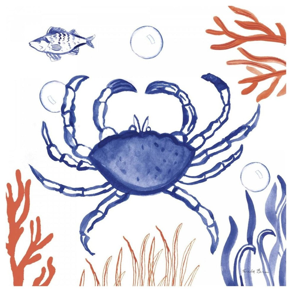 "Coastal Jewels V" Digital Paper Print by Farida Zaman, 32"x32"