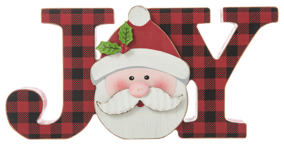 Wooden Christmas Centerpiece Table Decor, "Joy "
