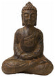 Chinese Distressed Brown Rough Marks Sitting Buddha Statue Hws1738