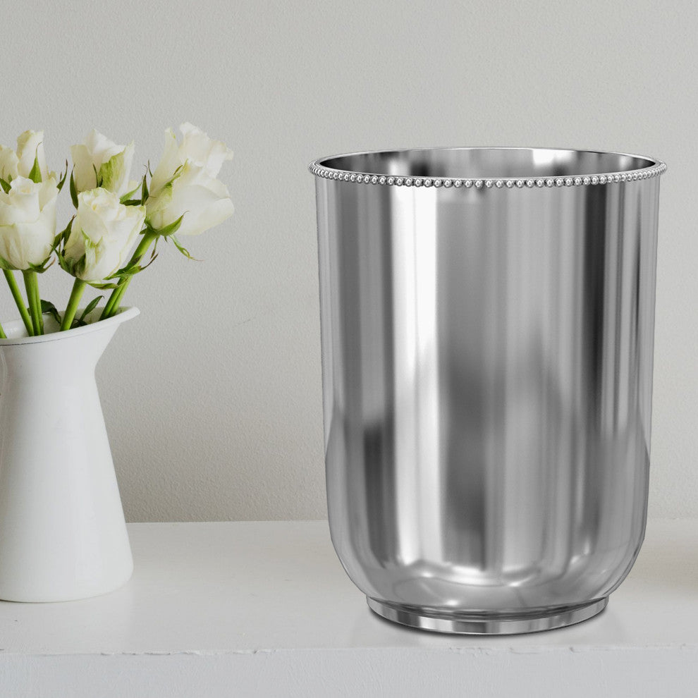 nu steel Chic Beaded Wastebasket, 7 Quart