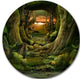 Green Paradise Tunnel, Modern Landscape Round Wall Art, 23"