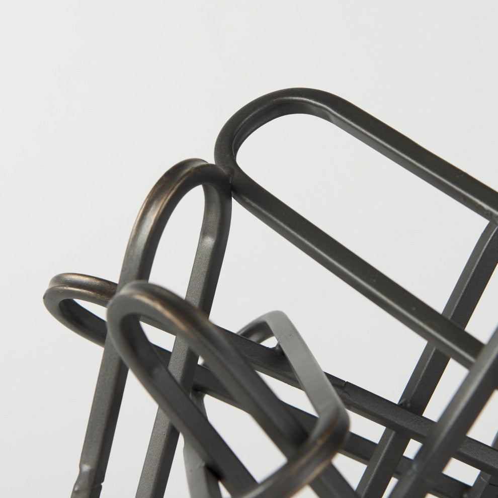 Henderson 10.4Lx8.3Wx7.7H Black Metal Paperclip Decorative Object