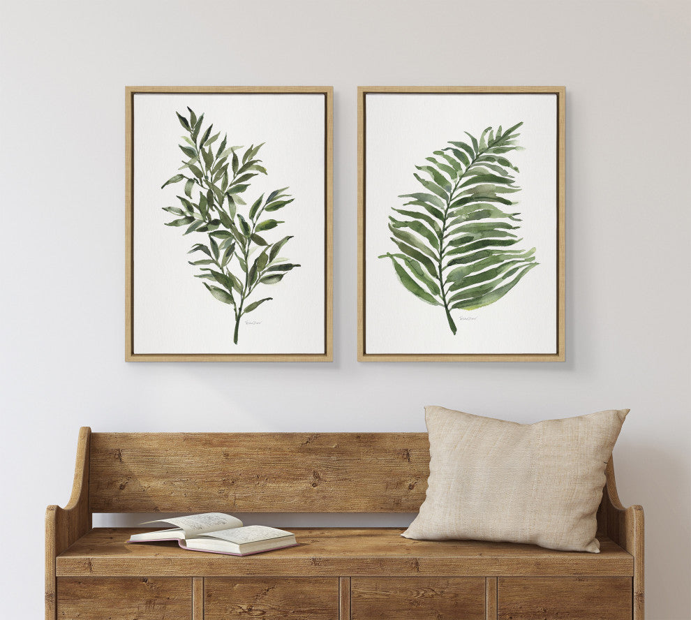 Sylvie Green Fern Framed Canvas by Patricia Shaw, Natural 18x24