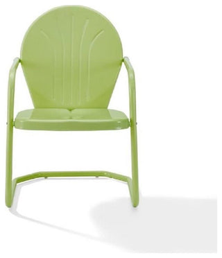 Home Square Griffith 2 Piece Metal Patio Chair Set in Key Lime and Aqua